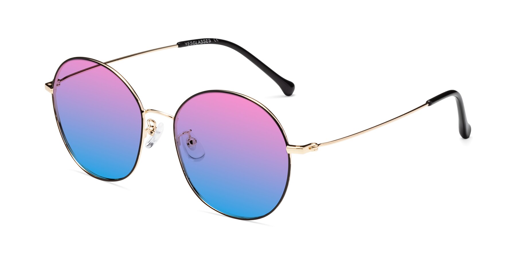 Angle of Dallas in Black-Gold with Pink / Blue Gradient Lenses