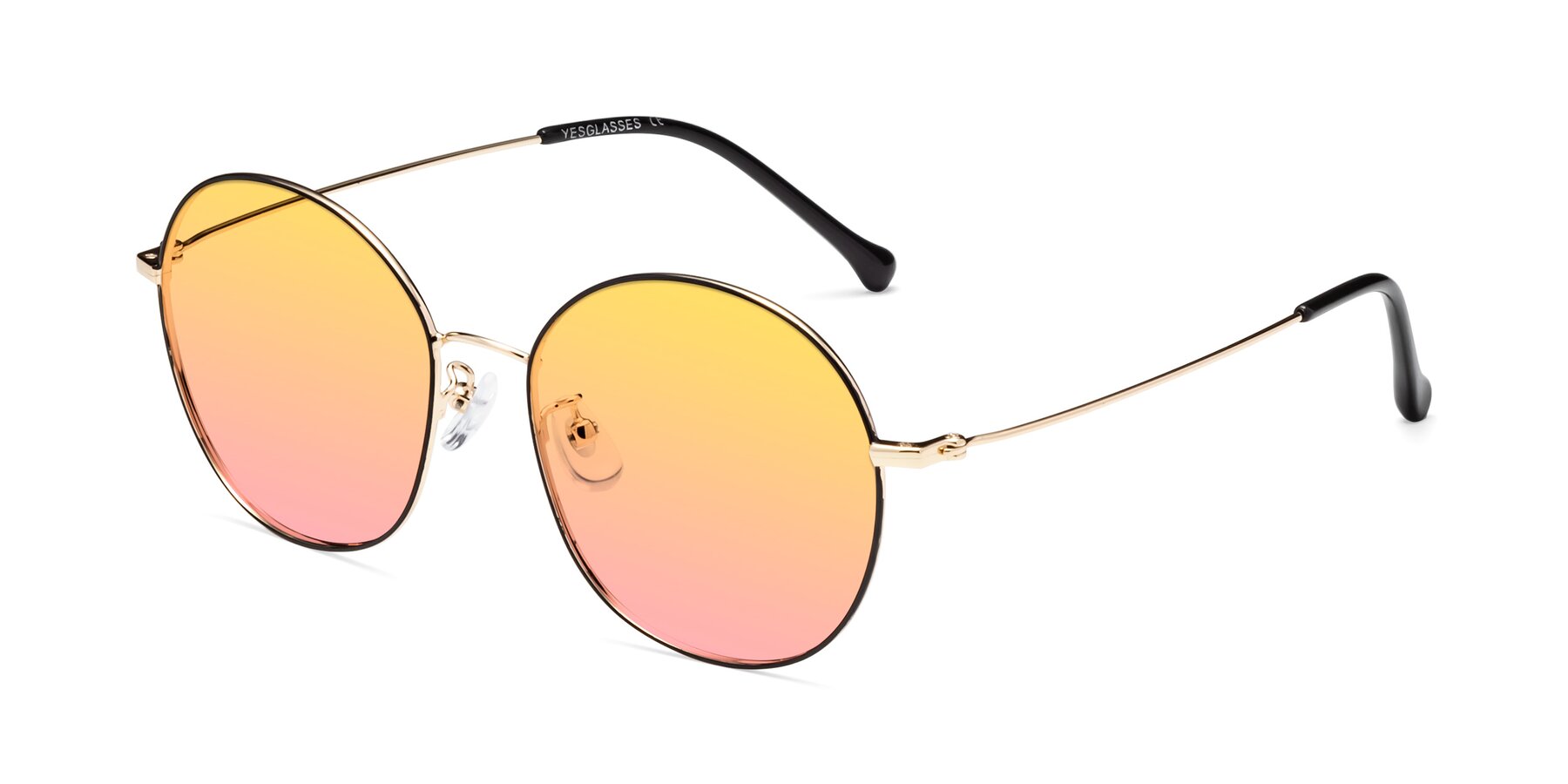 Angle of Dallas in Black-Gold with Yellow / Pink Gradient Lenses