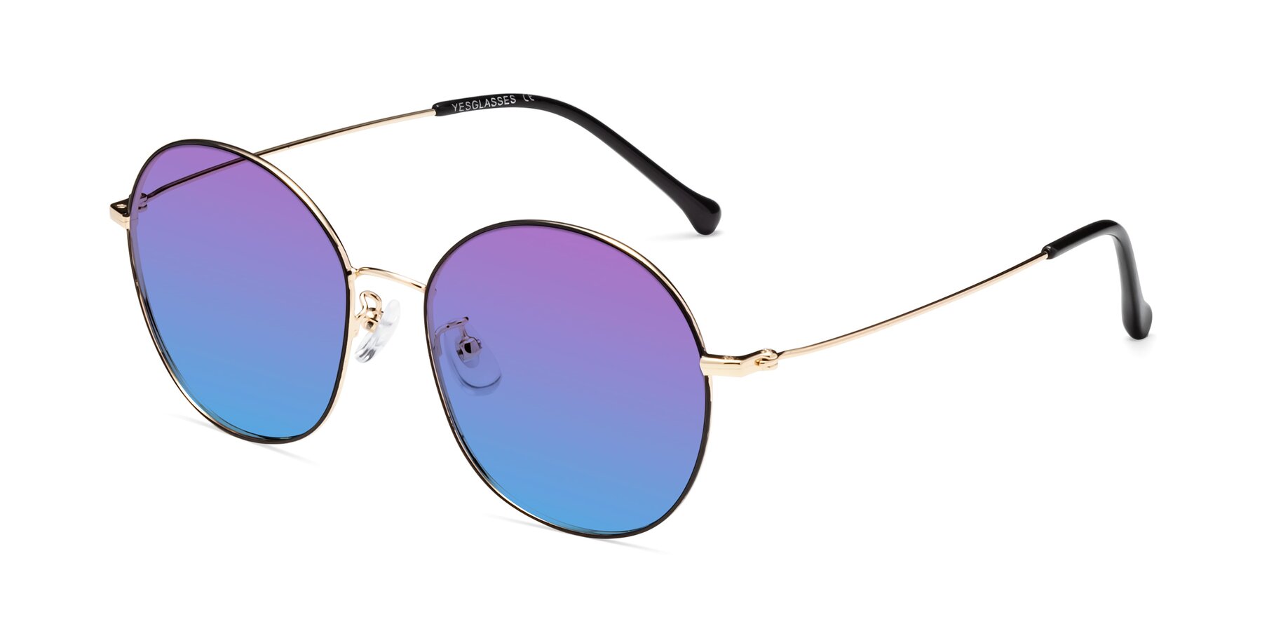 Angle of Dallas in Black-Gold with Purple / Blue Gradient Lenses