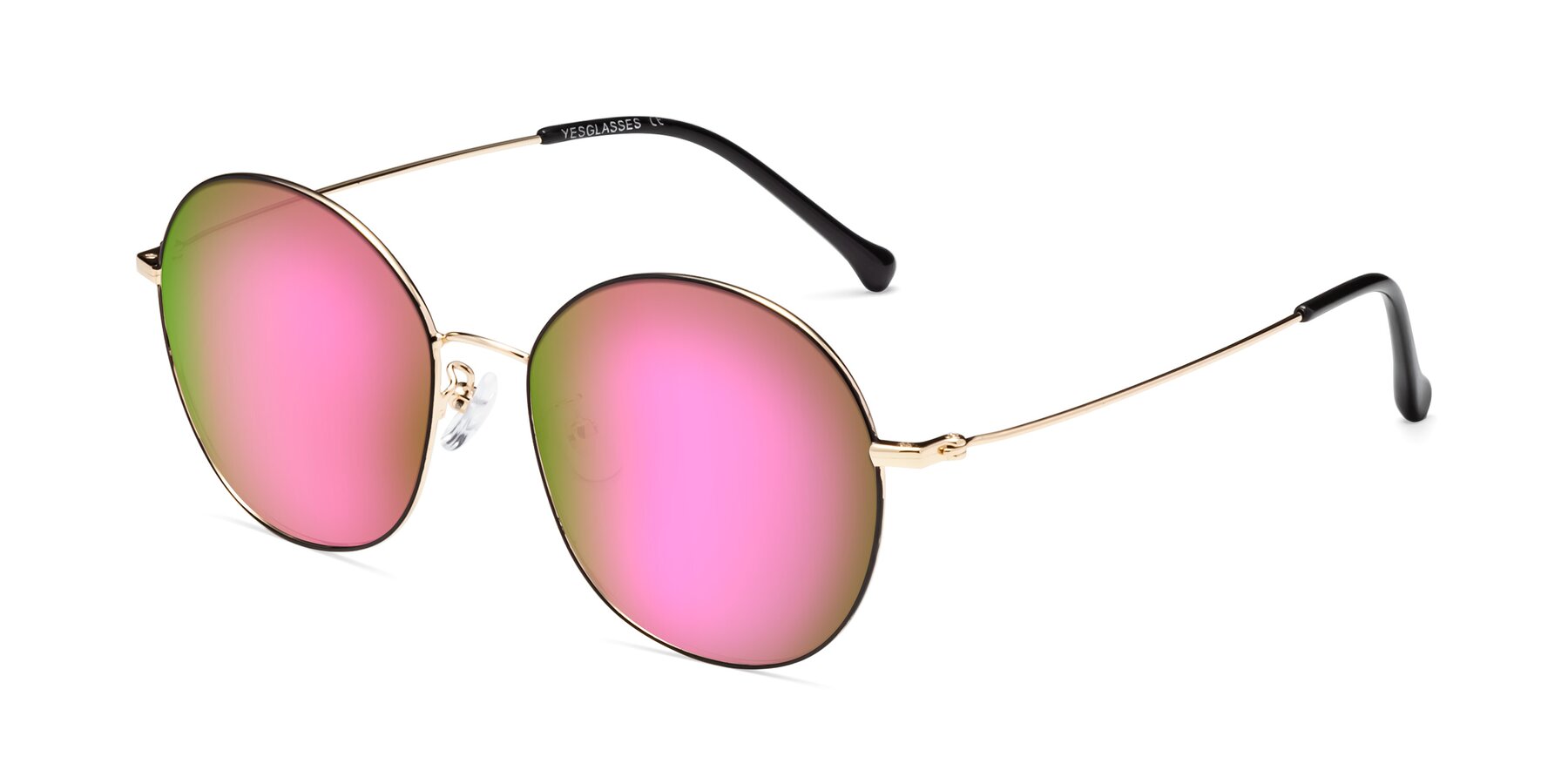 Angle of Dallas in Black-Gold with Pink Mirrored Lenses