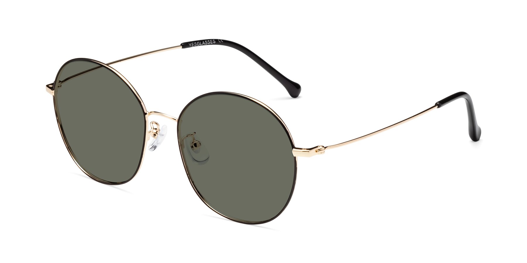 Angle of Dallas in Black-Gold with Gray Polarized Lenses