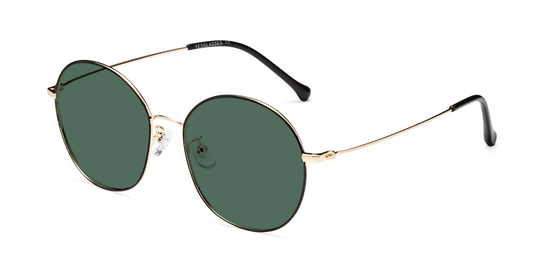 Angle of Dallas in Black-Gold with Green Polarized Lenses