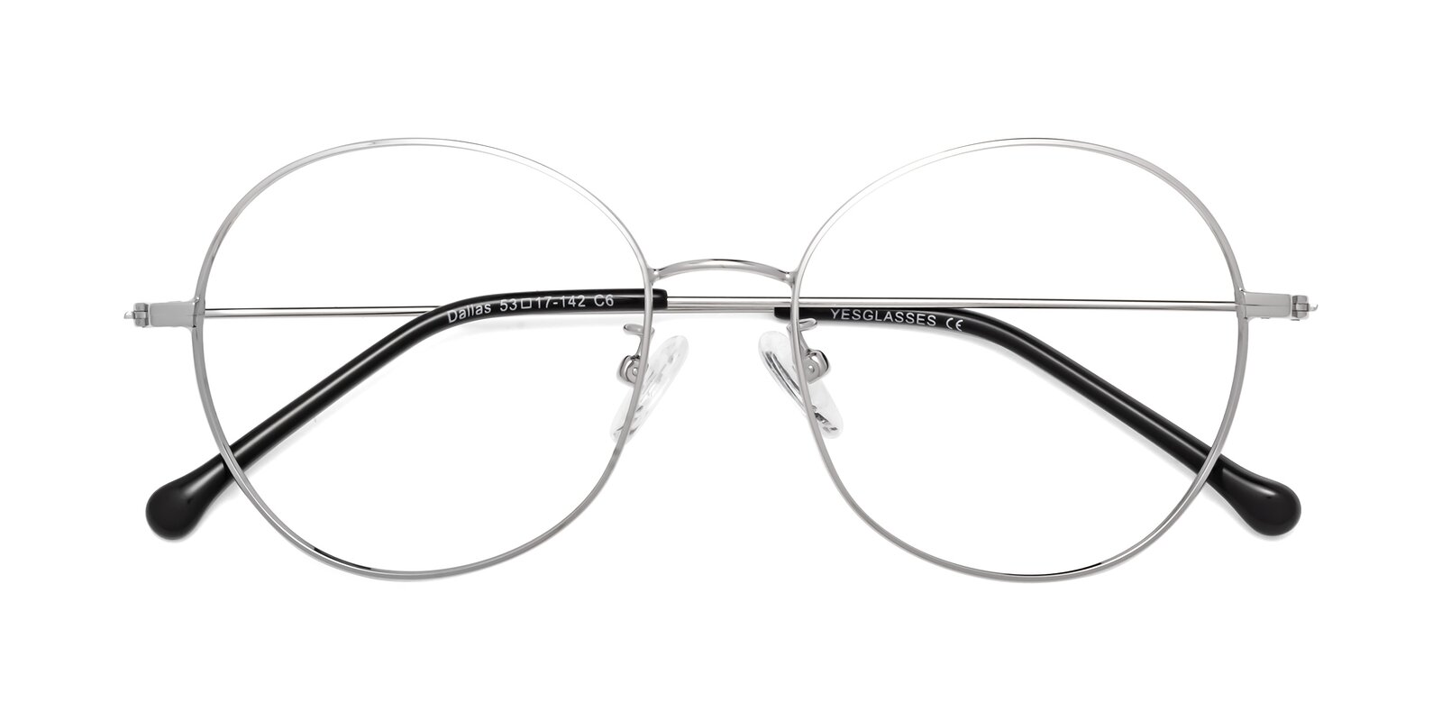 Silver Grandpa Oversized Round Eyeglasses Dallas