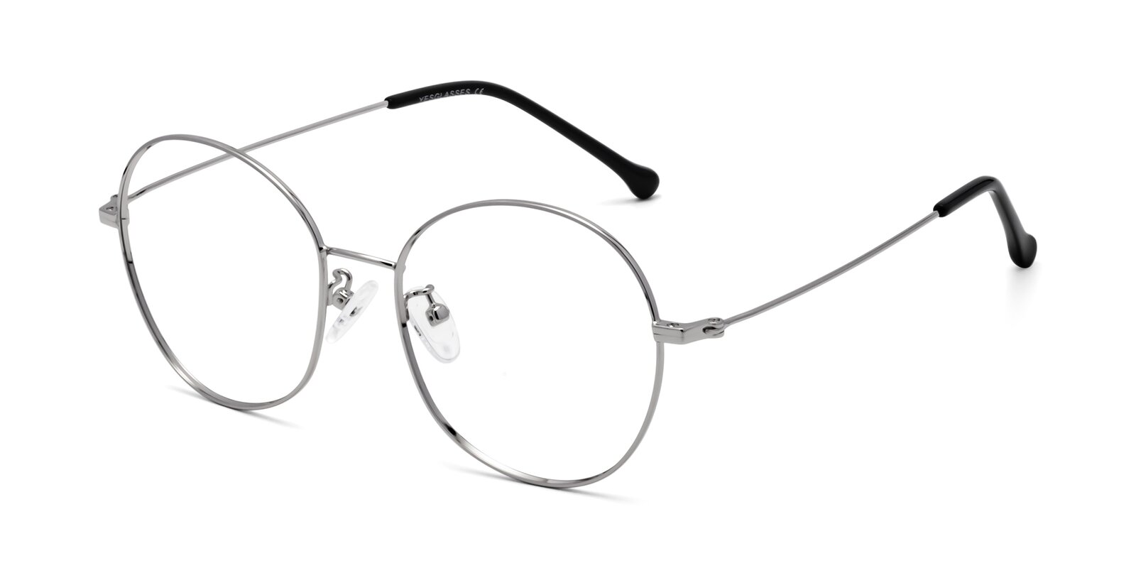 Silver Grandpa Oversized Round Eyeglasses Dallas