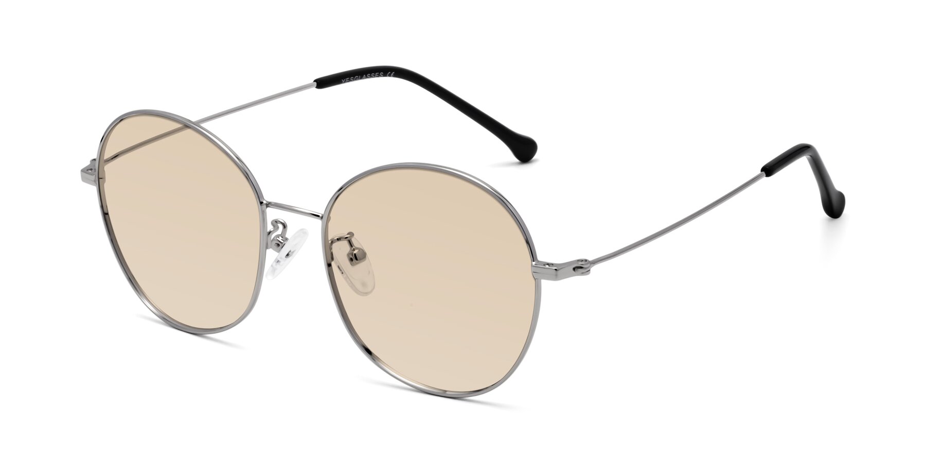 Angle of Dallas in Silver with Light Brown Tinted Lenses