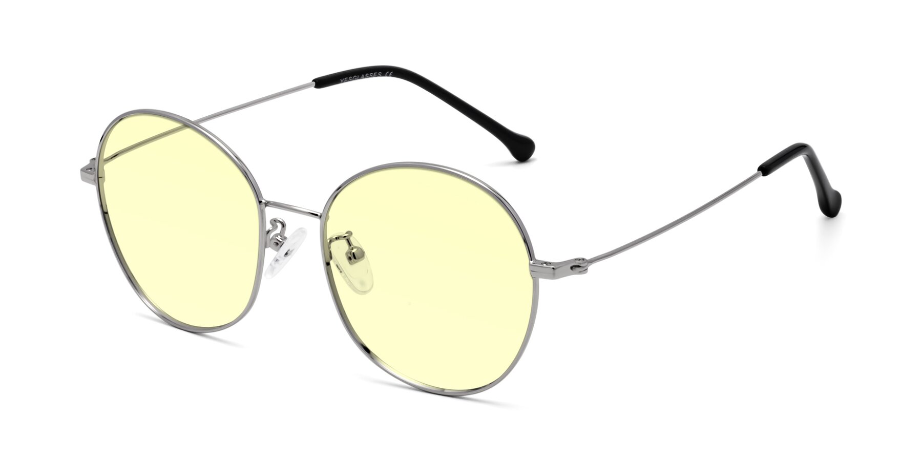 Angle of Dallas in Silver with Light Yellow Tinted Lenses