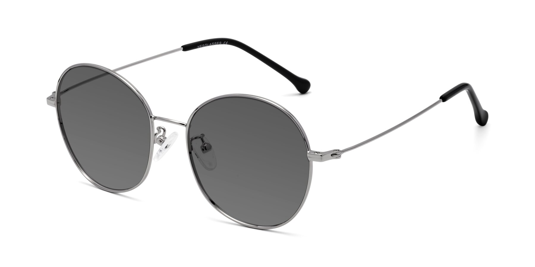Angle of Dallas in Silver with Medium Gray Tinted Lenses