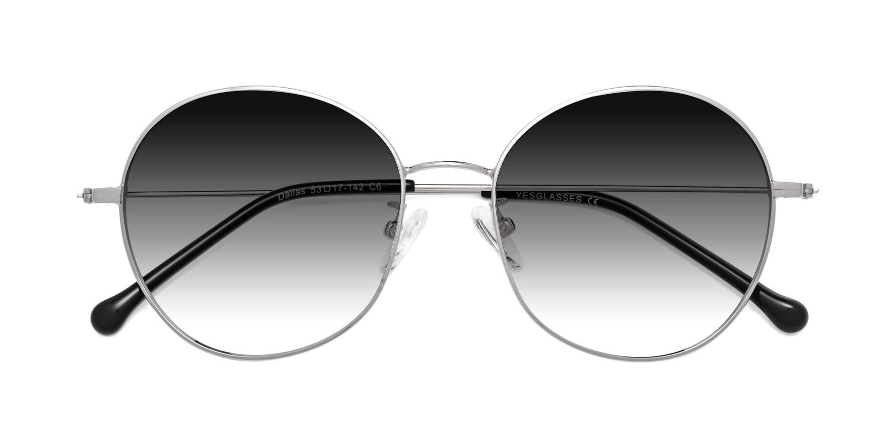 Folded Front of Dallas in Silver with Gray Gradient Lenses