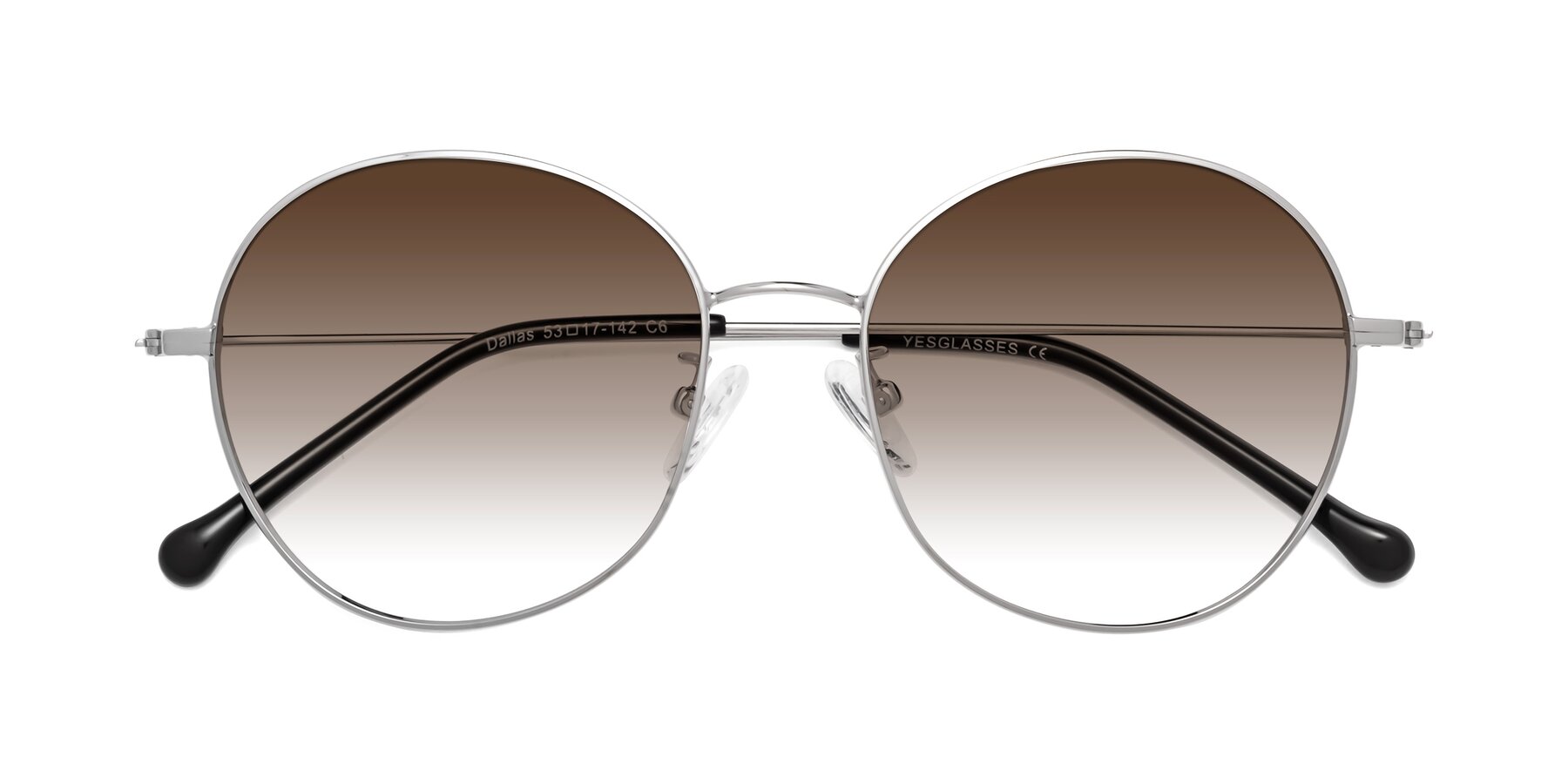 Folded Front of Dallas in Silver with Brown Gradient Lenses