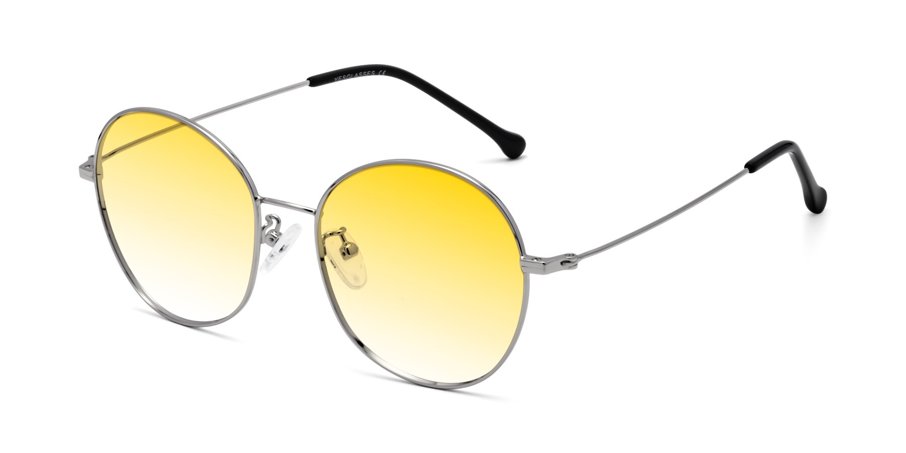 Angle of Dallas in Silver with Yellow Gradient Lenses