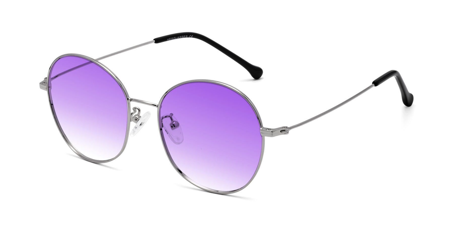 Angle of Dallas in Silver with Purple Gradient Lenses