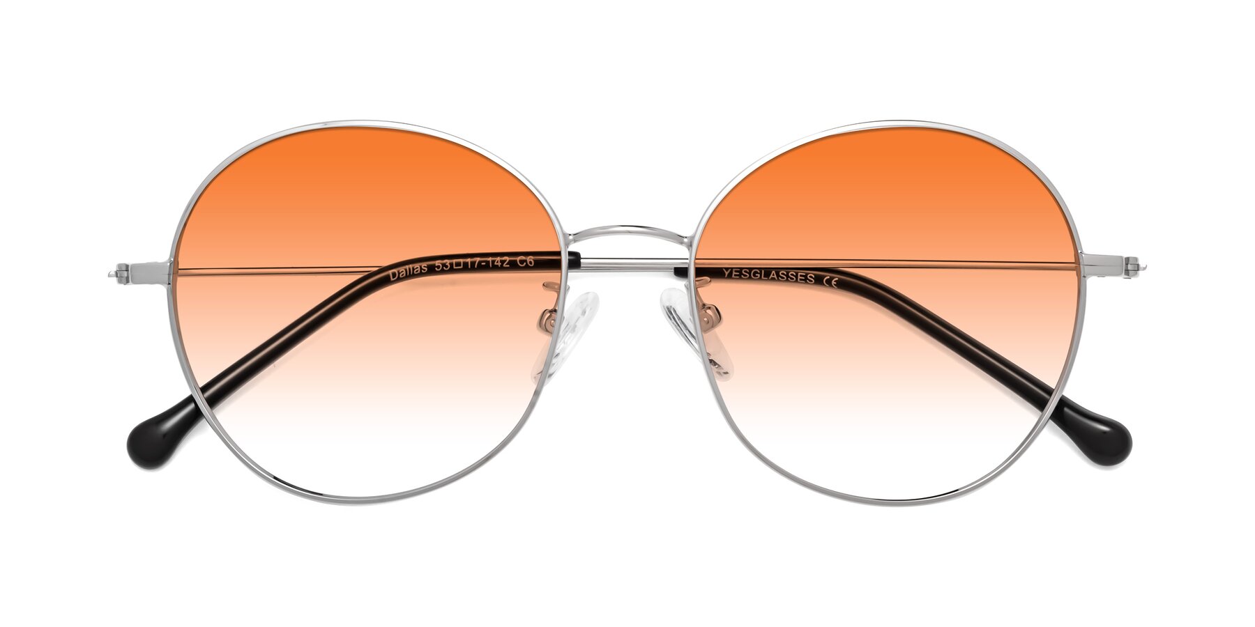 Folded Front of Dallas in Silver with Orange Gradient Lenses