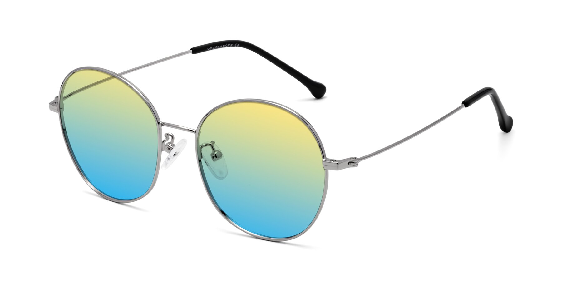 Angle of Dallas in Silver with Yellow / Blue Gradient Lenses