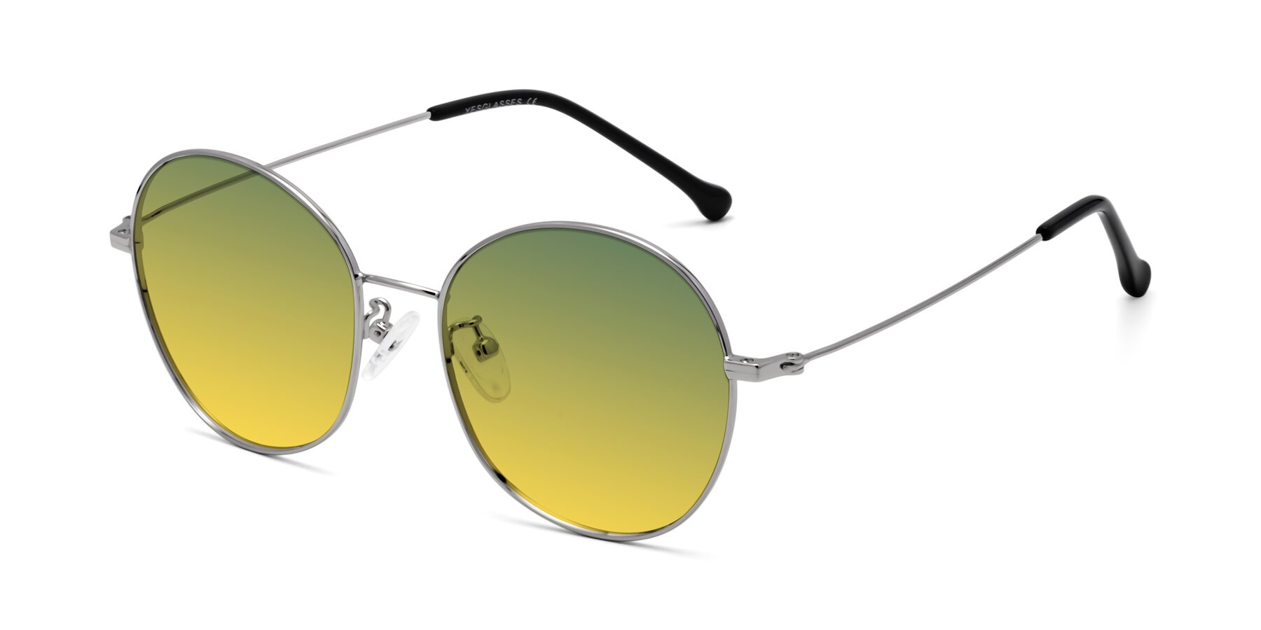 Angle of Dallas in Silver with Green / Yellow Gradient Lenses