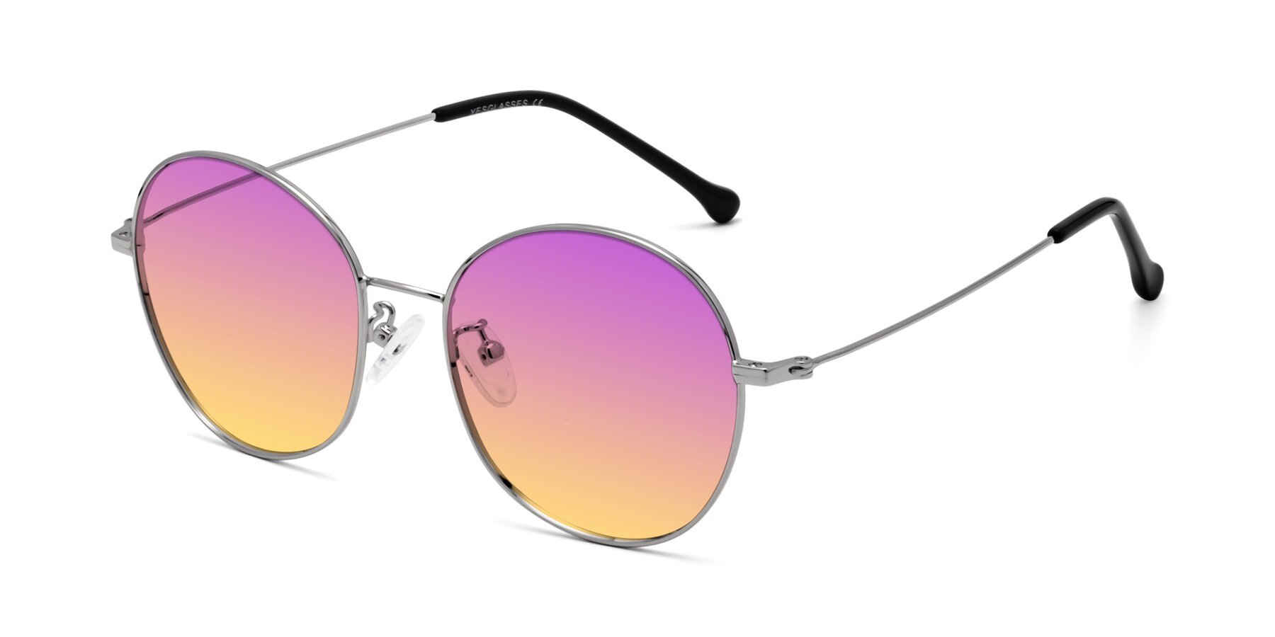 Angle of Dallas in Silver with Purple / Yellow Gradient Lenses