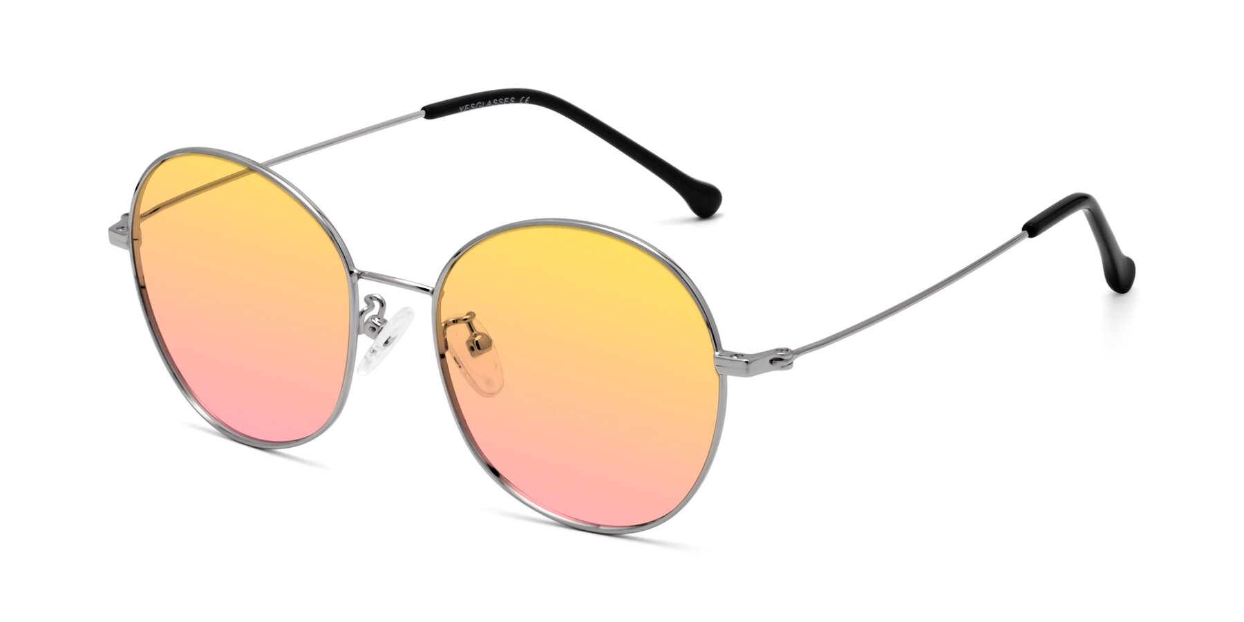 Angle of Dallas in Silver with Yellow / Pink Gradient Lenses