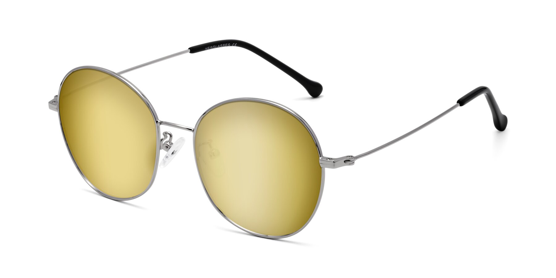 Angle of Dallas in Silver with Gold Mirrored Lenses
