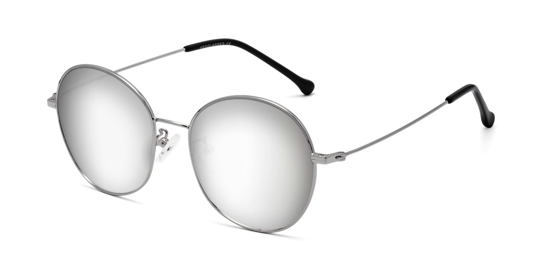 Angle of Dallas in Silver with Silver Mirrored Lenses