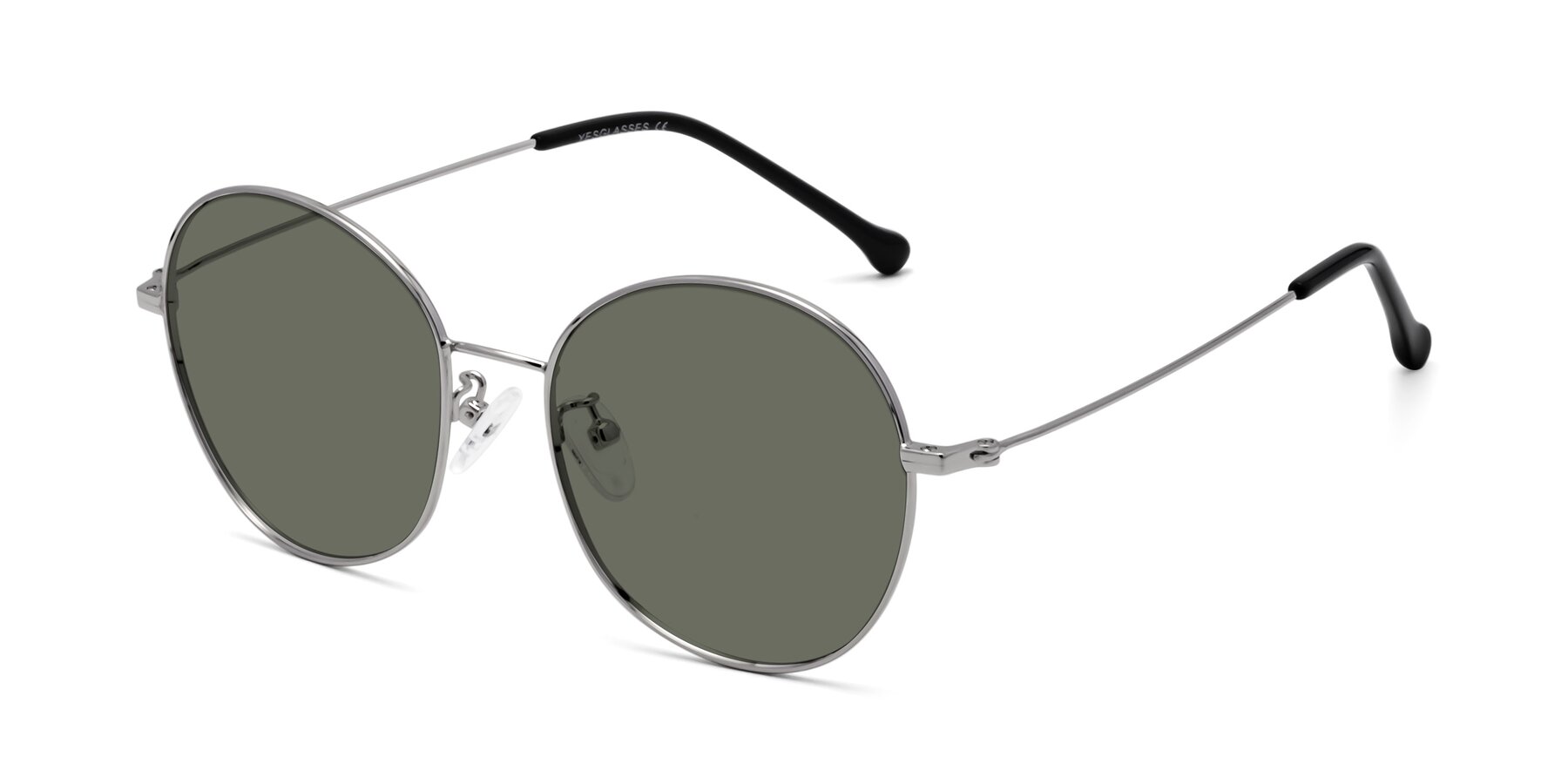 Angle of Dallas in Silver with Gray Polarized Lenses