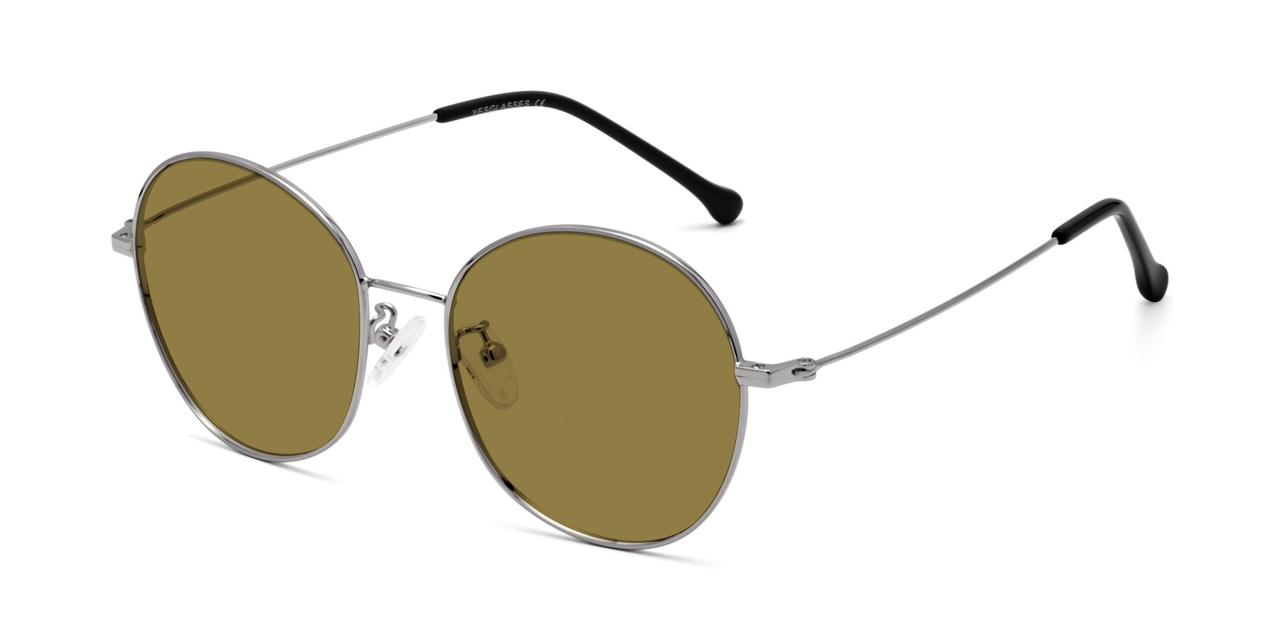 Angle of Dallas in Silver with Brown Polarized Lenses