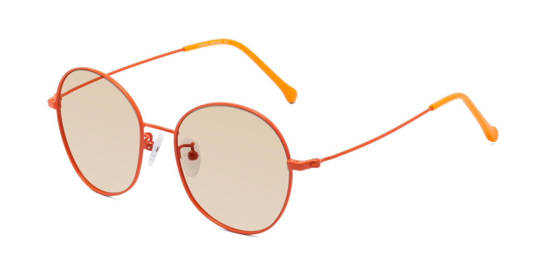 Angle of Dallas in Orange with Light Brown Tinted Lenses