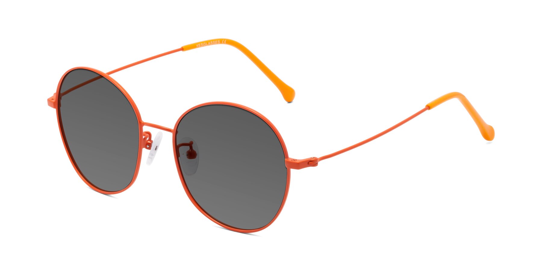 Angle of Dallas in Orange with Medium Gray Tinted Lenses
