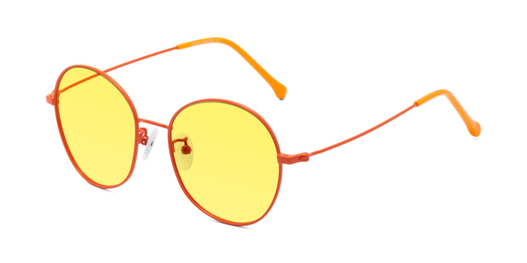 Angle of Dallas in Orange with Medium Yellow Tinted Lenses