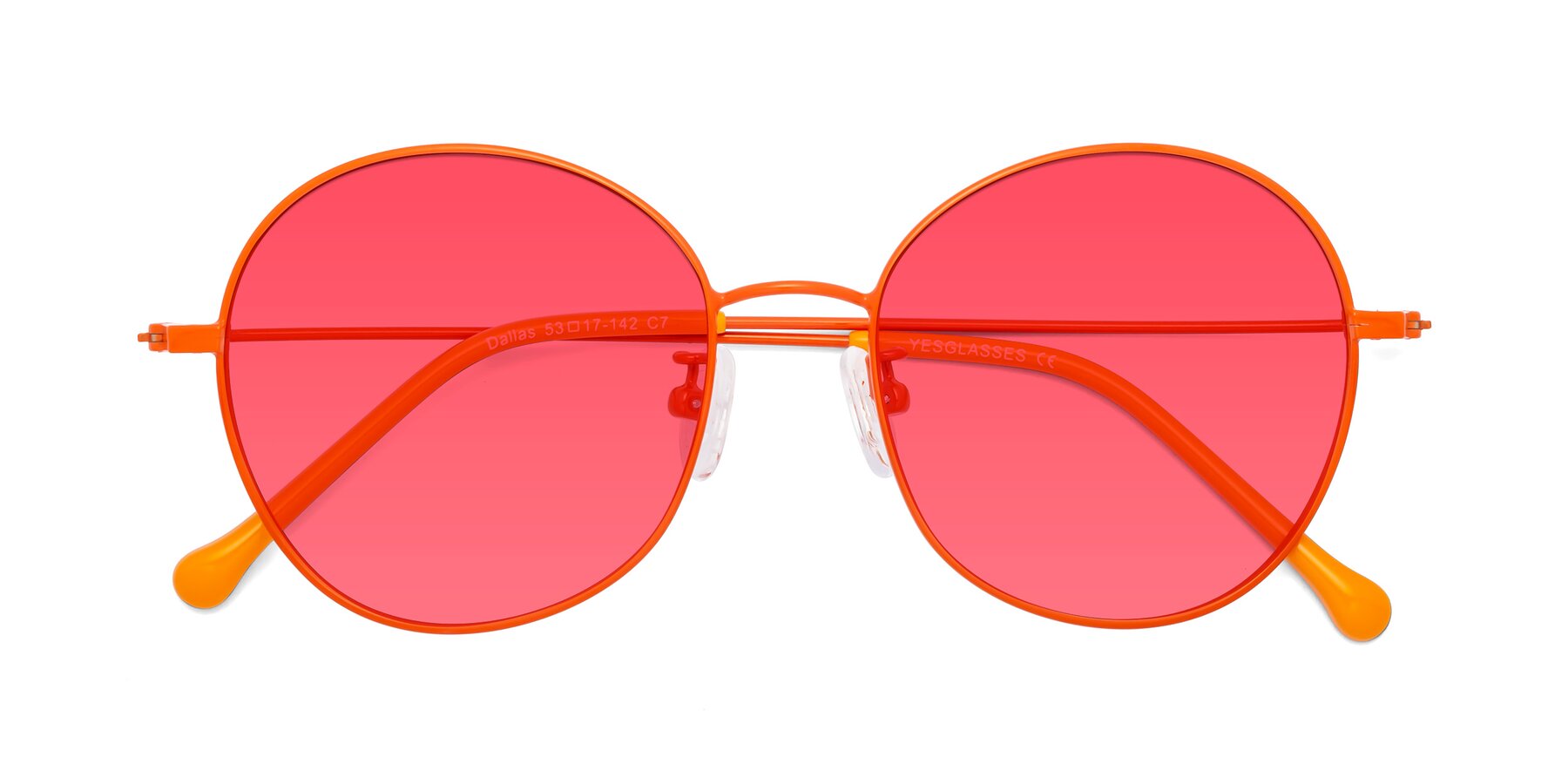 Folded Front of Dallas in Orange with Red Tinted Lenses