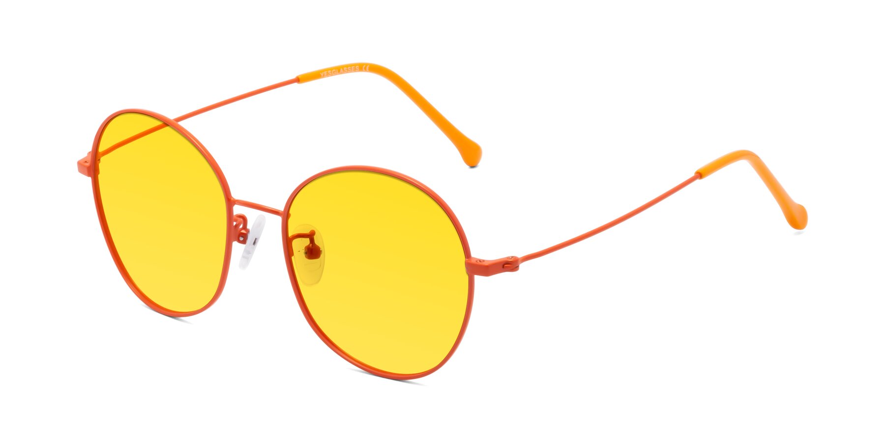 Angle of Dallas in Orange with Yellow Tinted Lenses