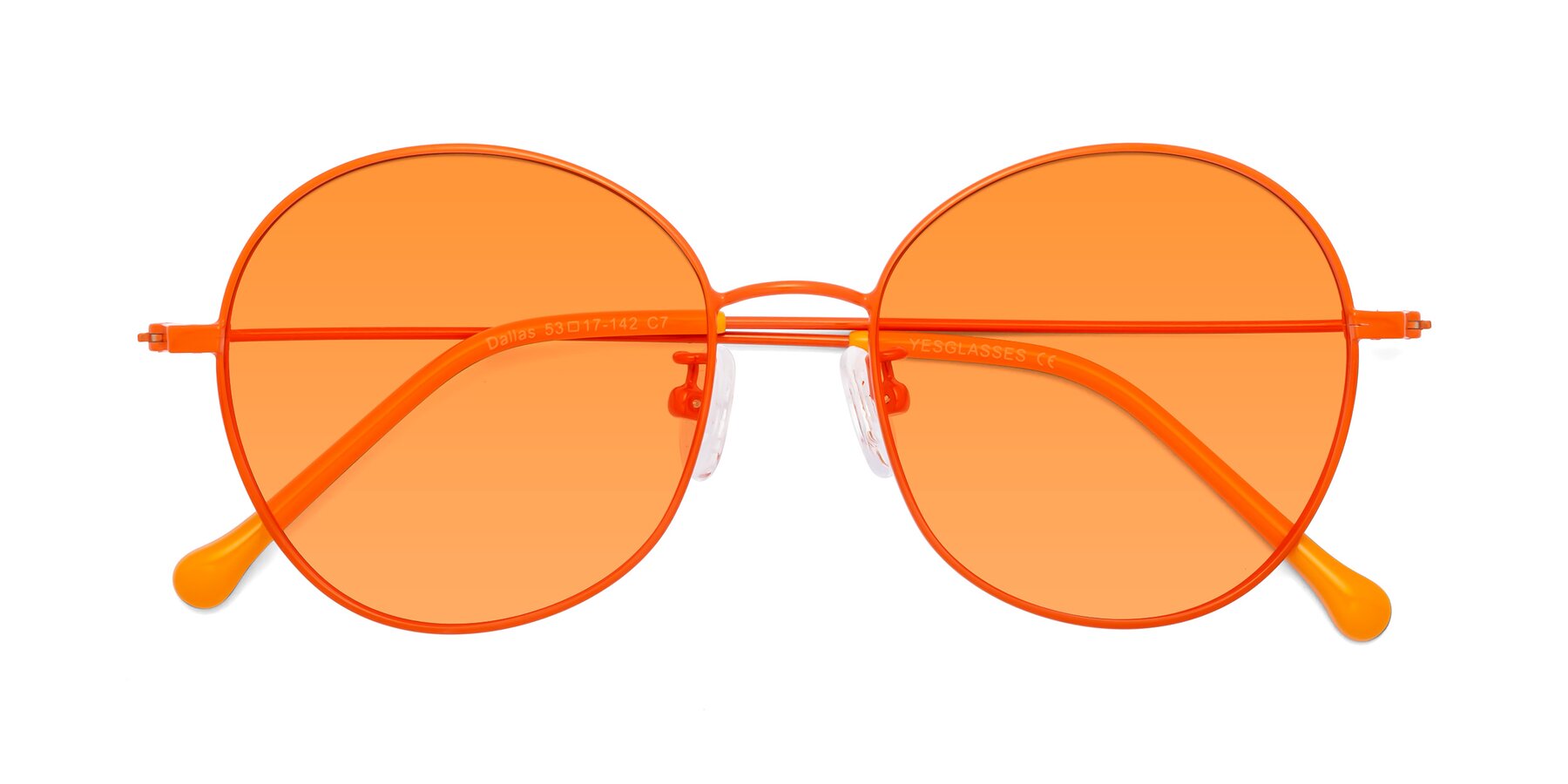 Folded Front of Dallas in Orange with Orange Tinted Lenses