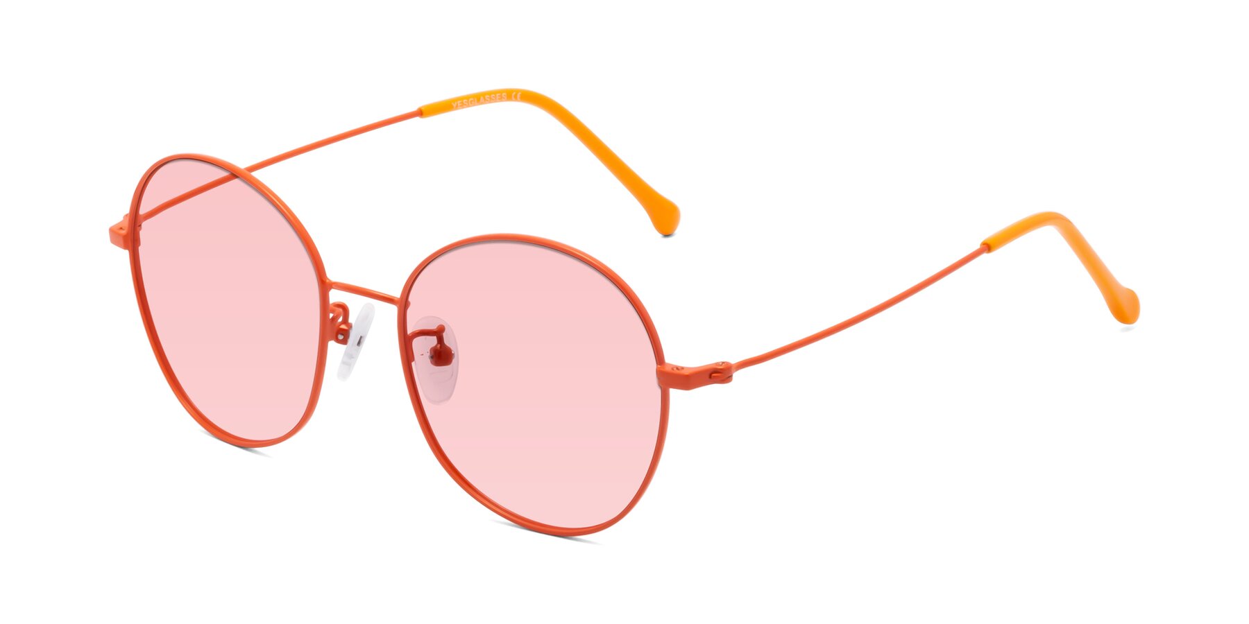 Angle of Dallas in Orange with Light Garnet Tinted Lenses