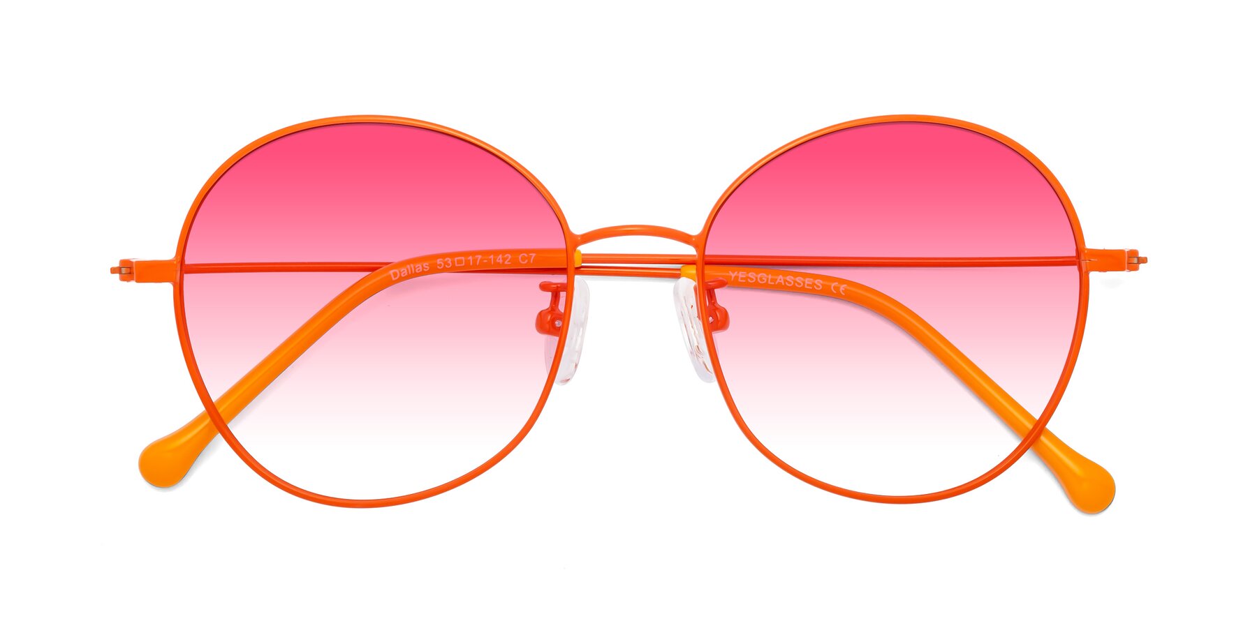 Folded Front of Dallas in Orange with Pink Gradient Lenses