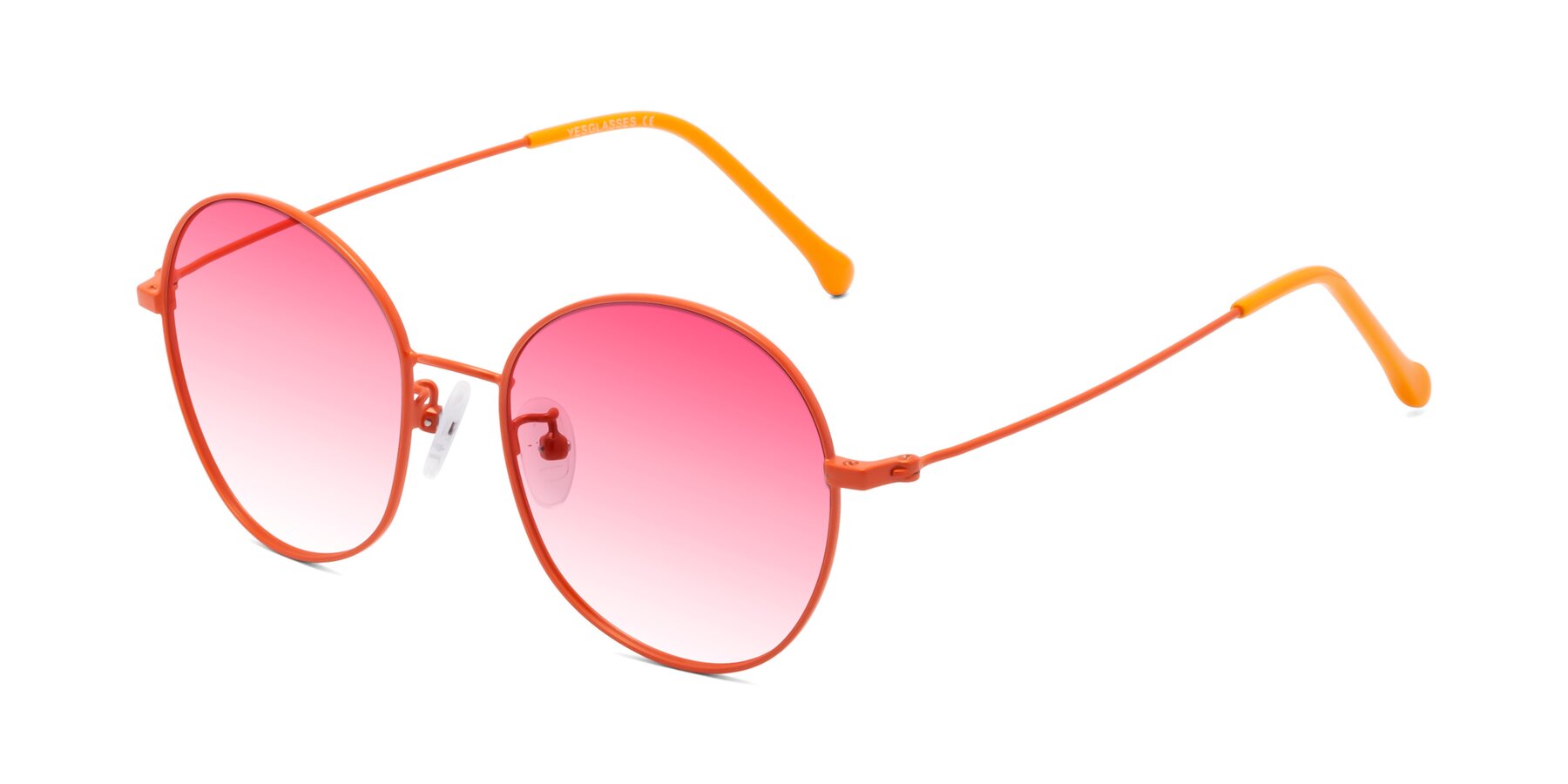 Angle of Dallas in Orange with Pink Gradient Lenses