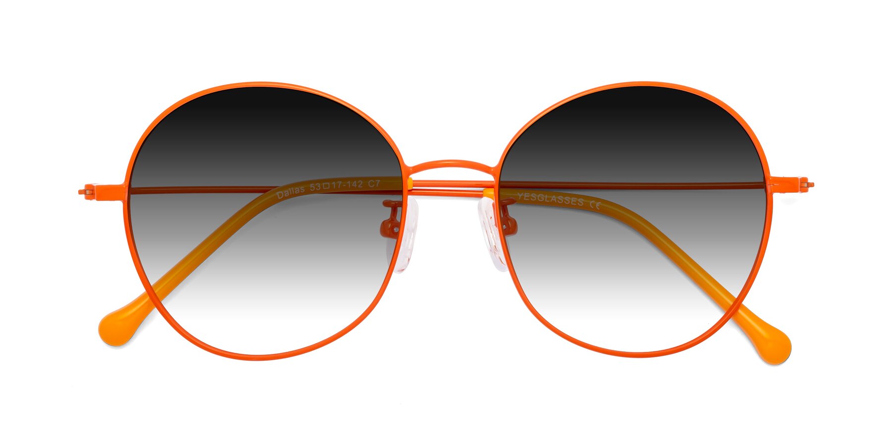 Folded Front of Dallas in Orange with Gray Gradient Lenses