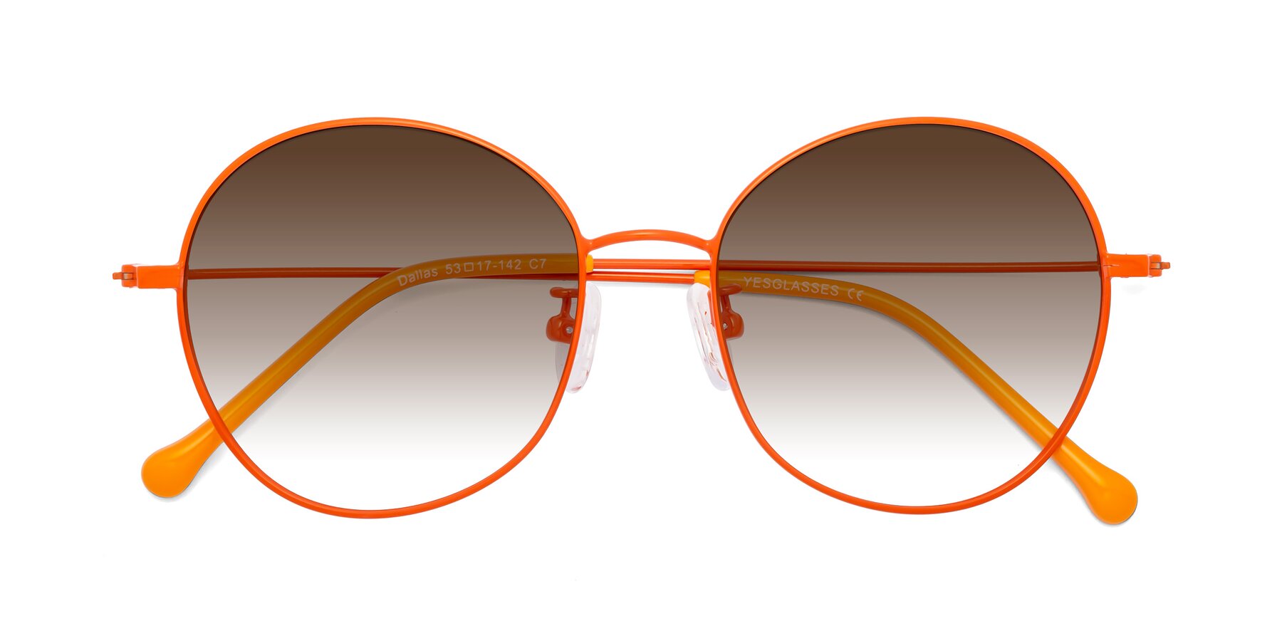 Folded Front of Dallas in Orange with Brown Gradient Lenses