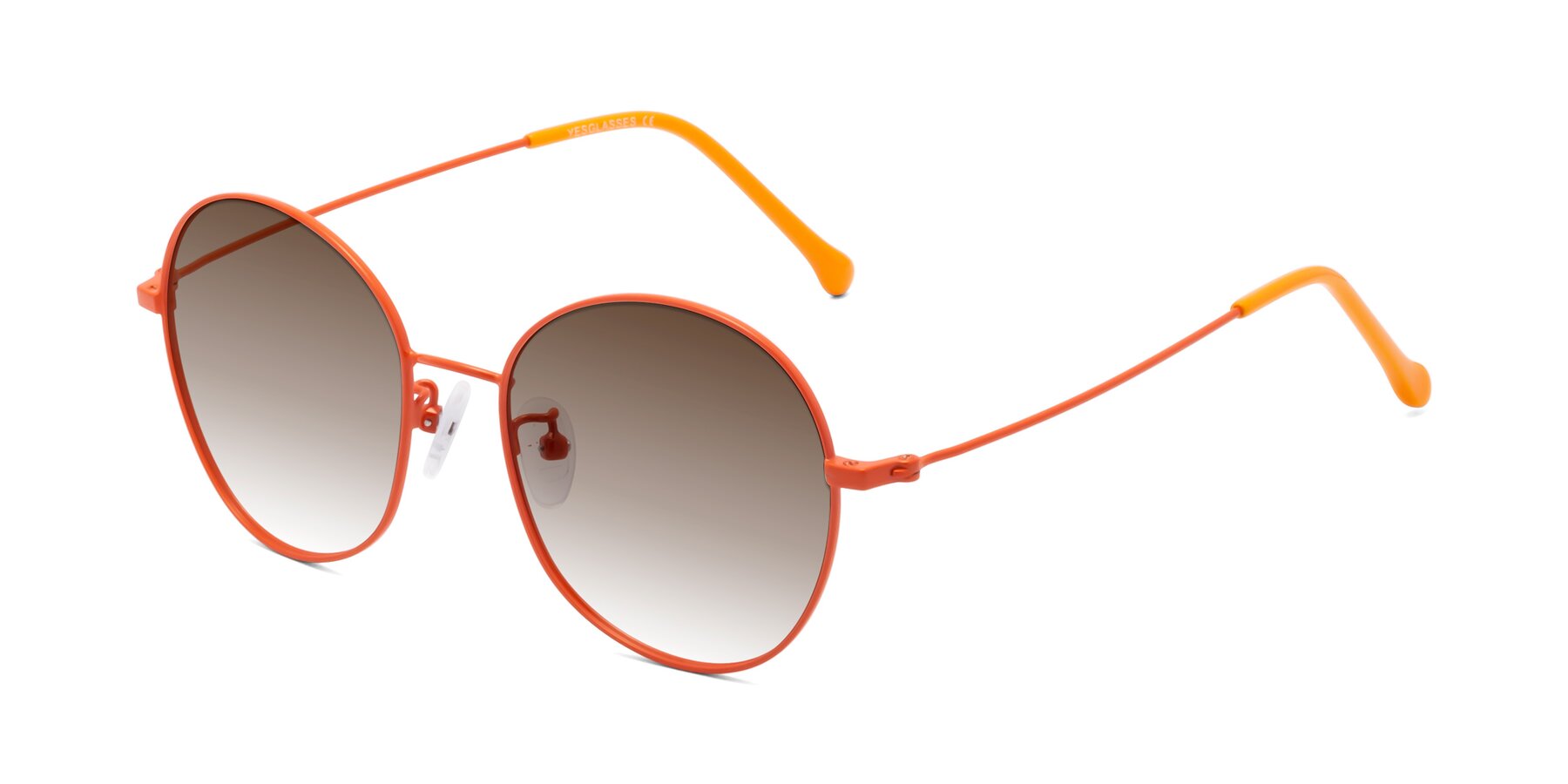 Angle of Dallas in Orange with Brown Gradient Lenses