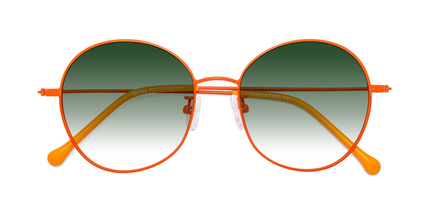 Folded Front of Dallas in Orange with Green Gradient Lenses