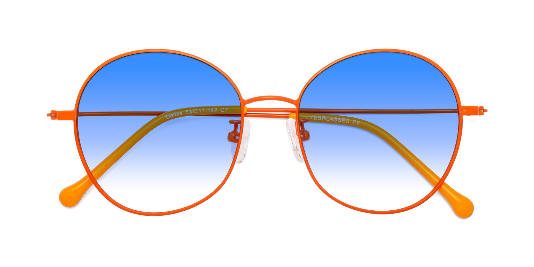 Folded Front of Dallas in Orange with Blue Gradient Lenses