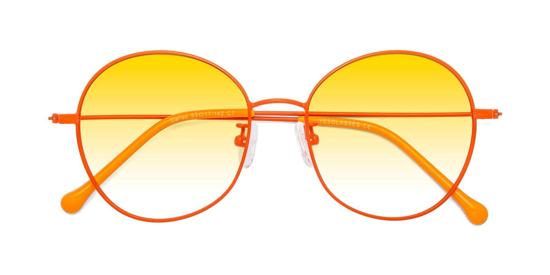 Folded Front of Dallas in Orange with Yellow Gradient Lenses