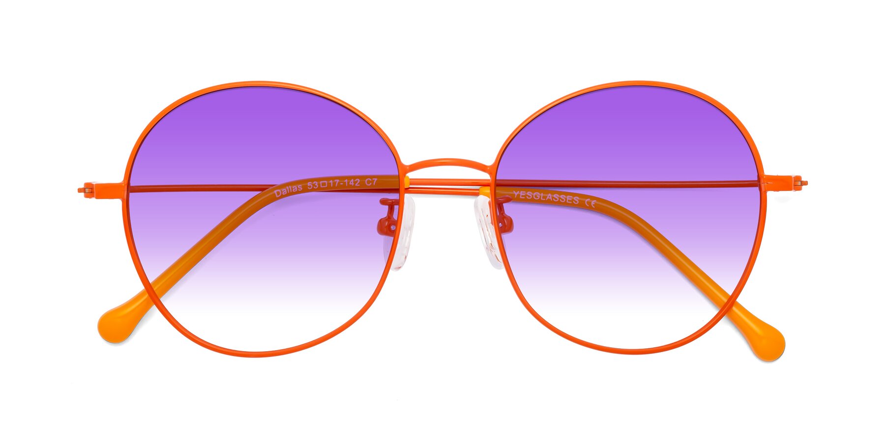 Folded Front of Dallas in Orange with Purple Gradient Lenses