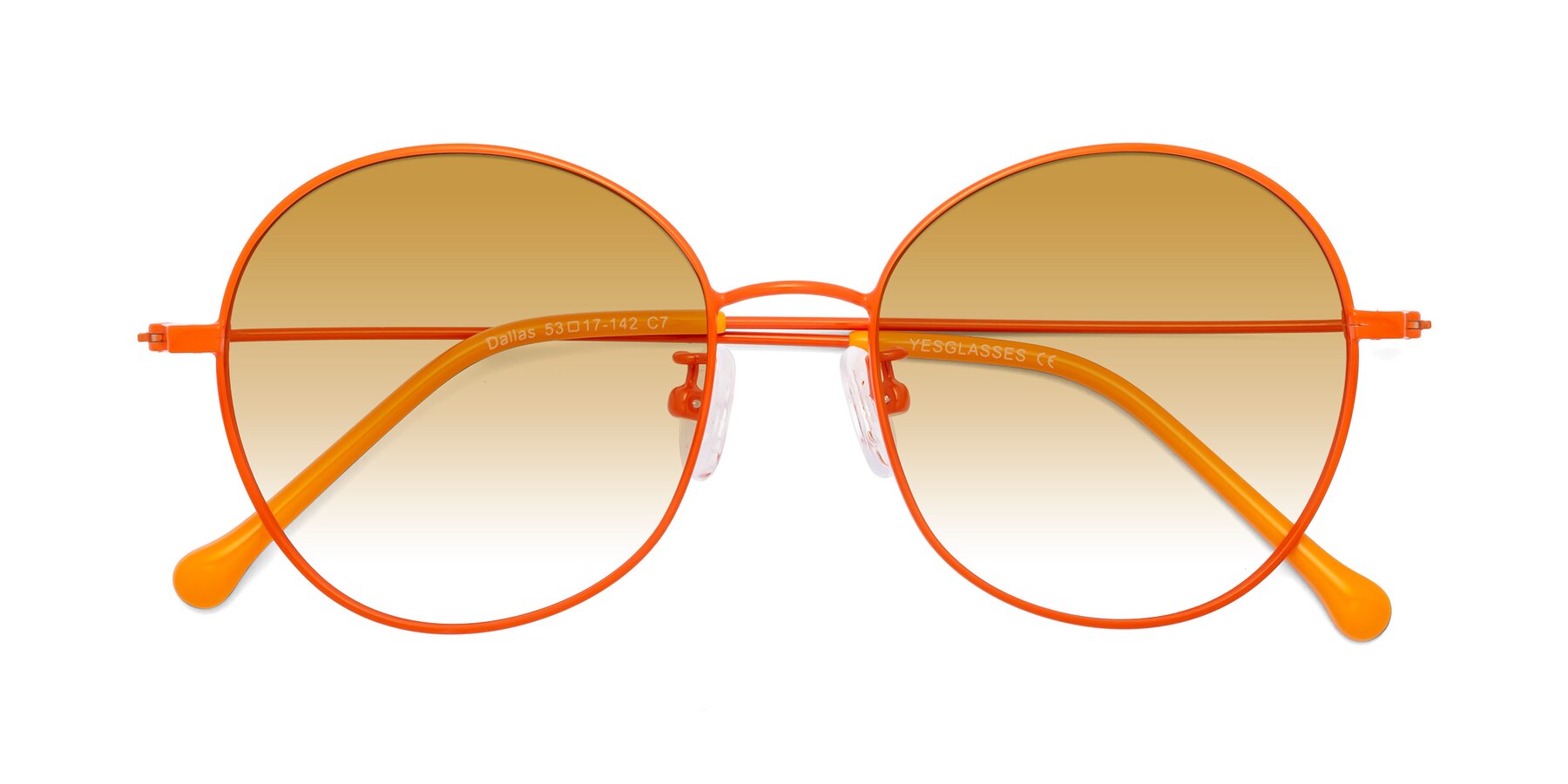 Folded Front of Dallas in Orange with Champagne Gradient Lenses