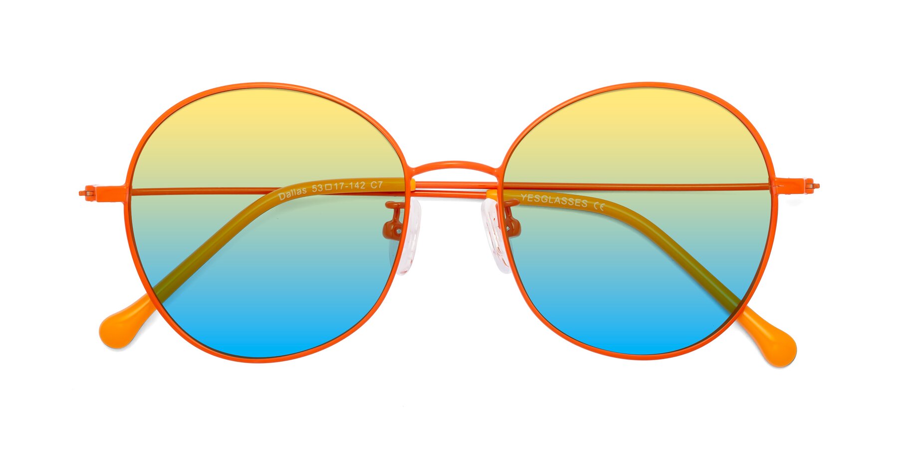 Folded Front of Dallas in Orange with Yellow / Blue Gradient Lenses