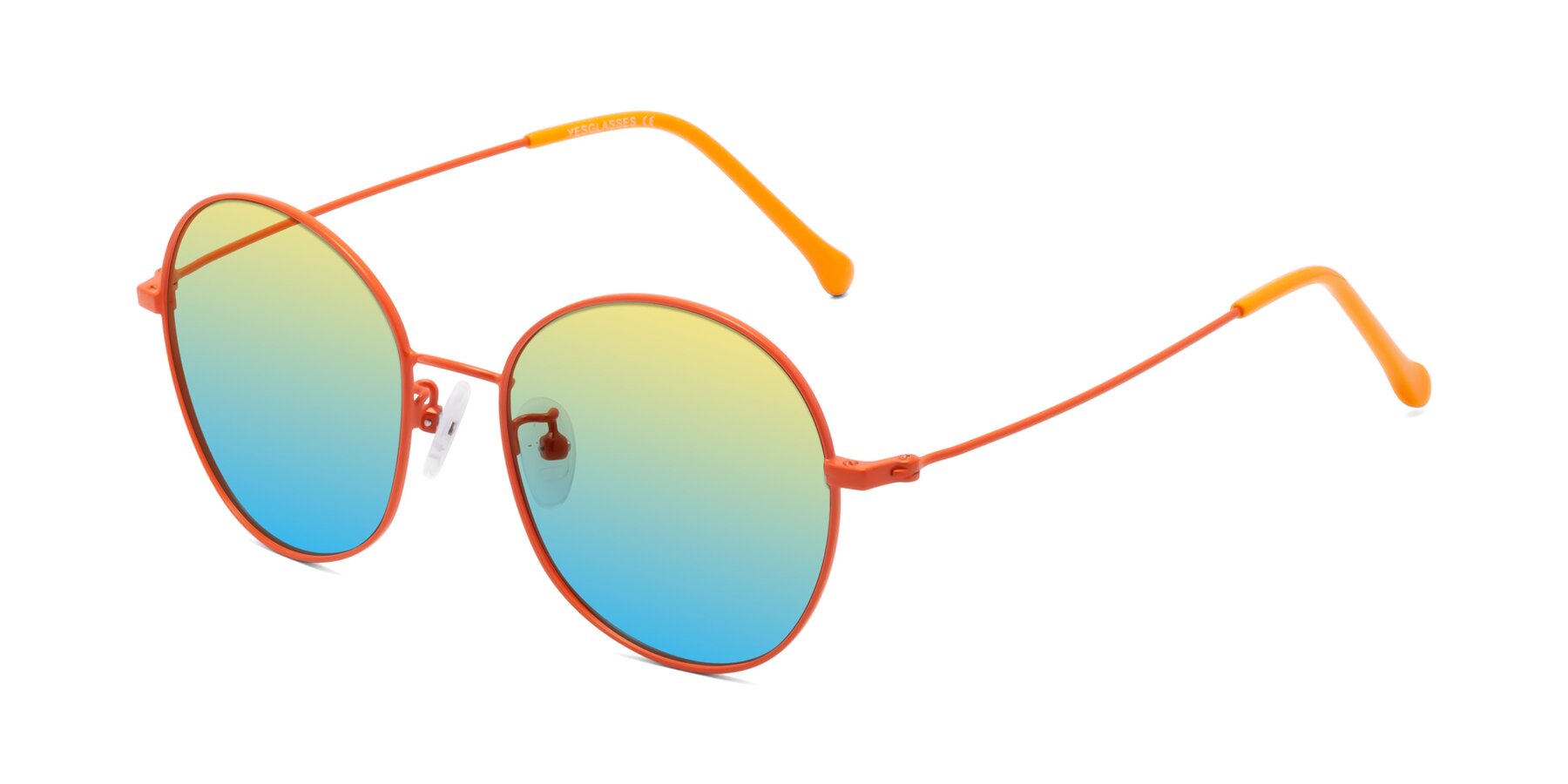 Angle of Dallas in Orange with Yellow / Blue Gradient Lenses