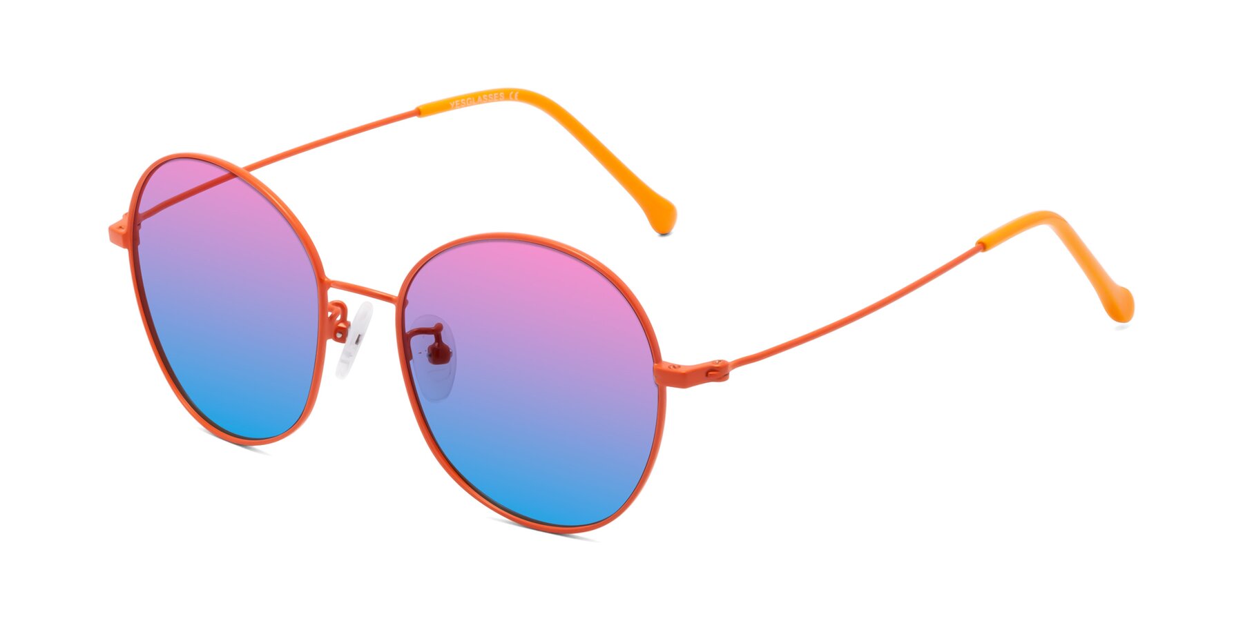 Angle of Dallas in Orange with Pink / Blue Gradient Lenses
