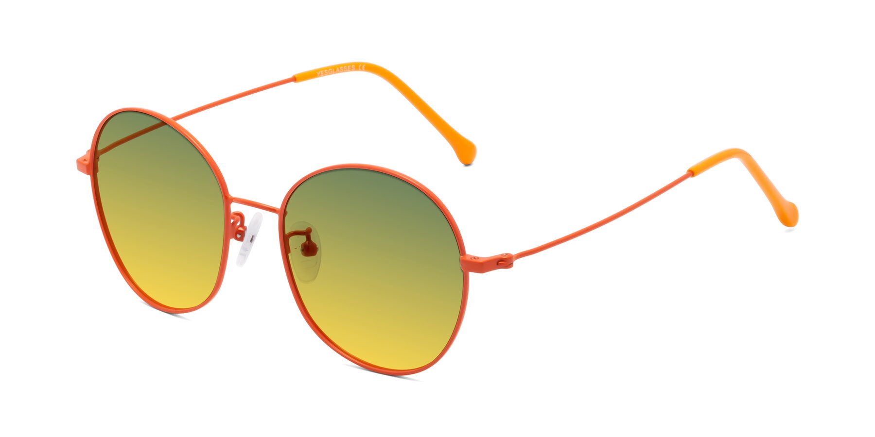 Angle of Dallas in Orange with Green / Yellow Gradient Lenses