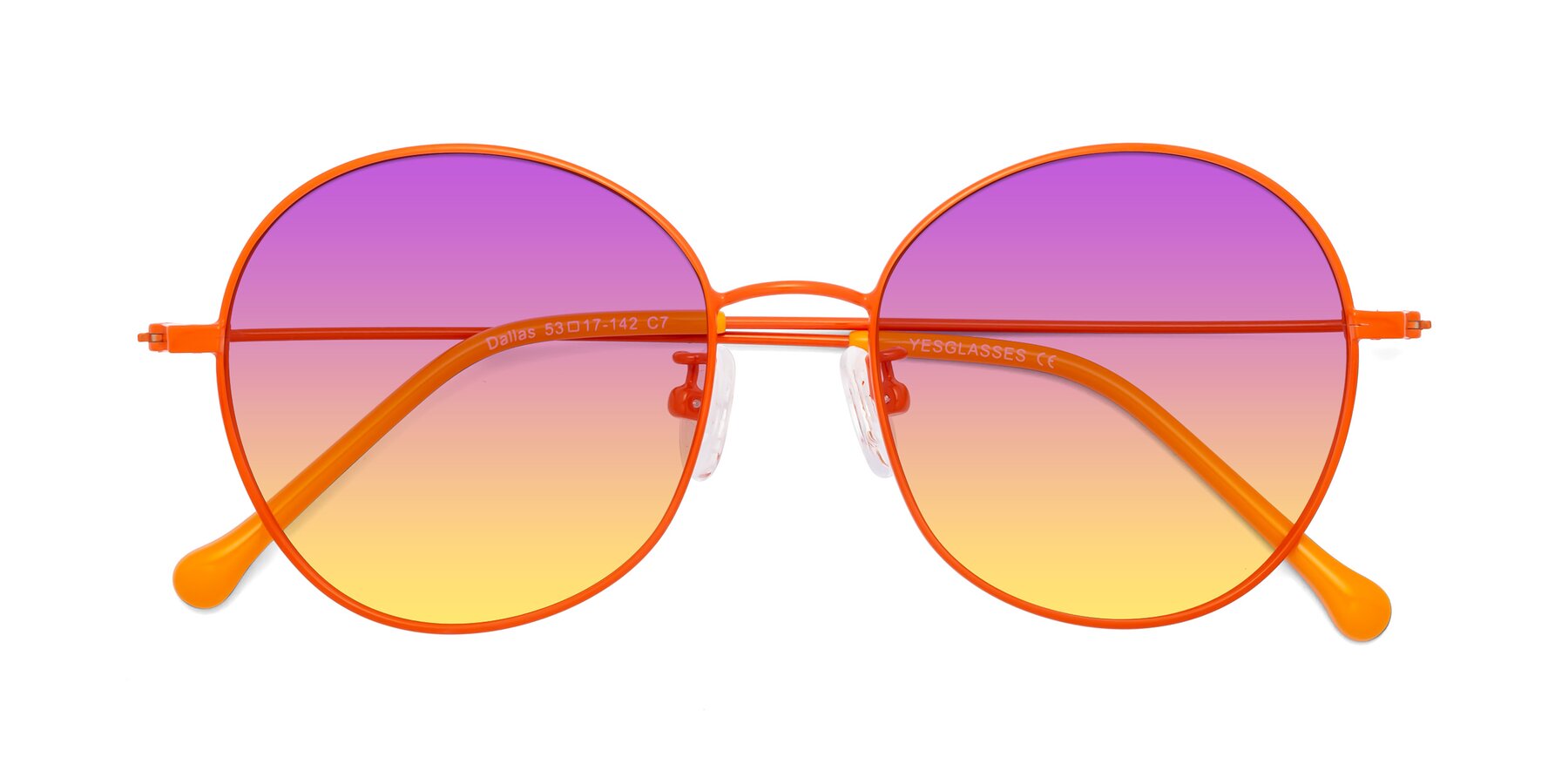 Folded Front of Dallas in Orange with Purple / Yellow Gradient Lenses