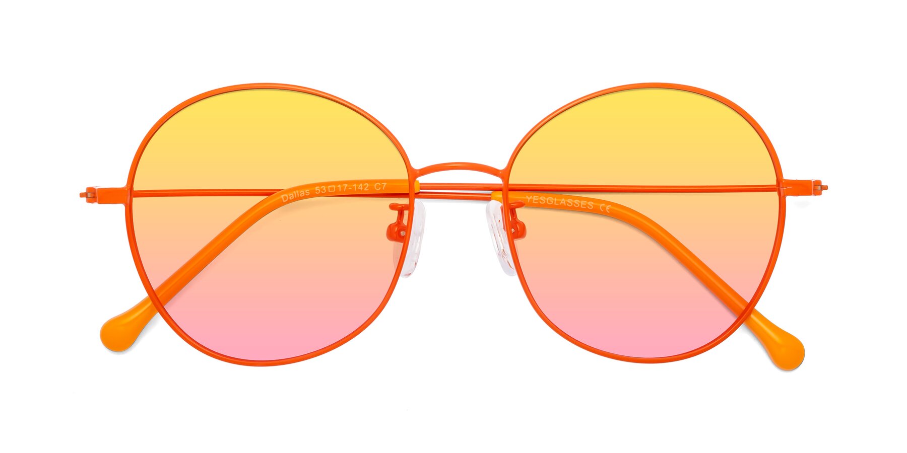 Folded Front of Dallas in Orange with Yellow / Pink Gradient Lenses