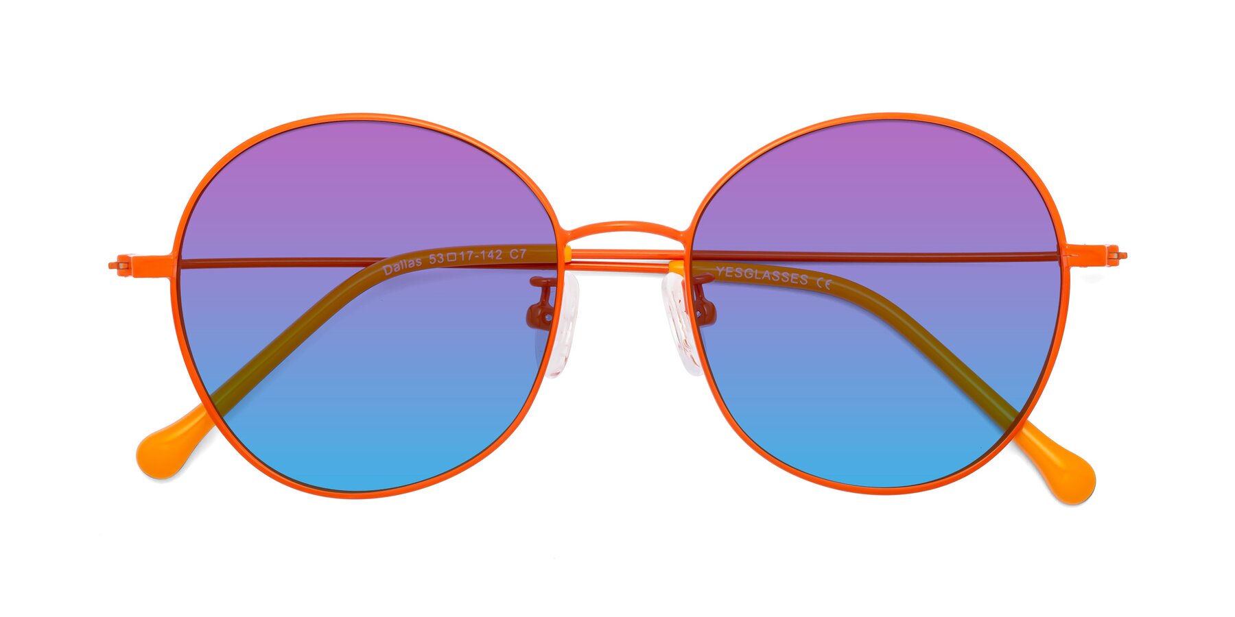 Folded Front of Dallas in Orange with Purple / Blue Gradient Lenses