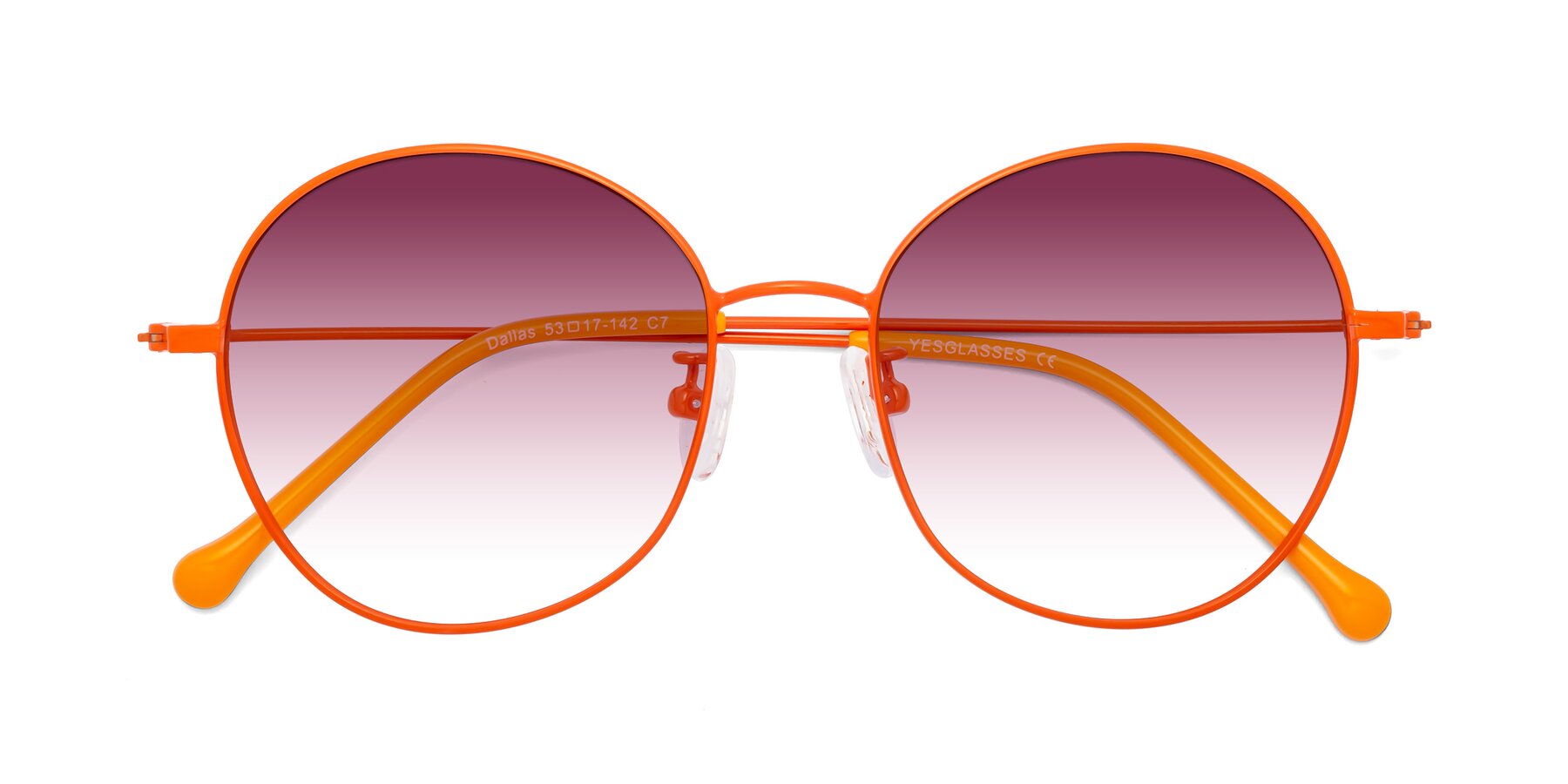 Folded Front of Dallas in Orange with Wine Gradient Lenses