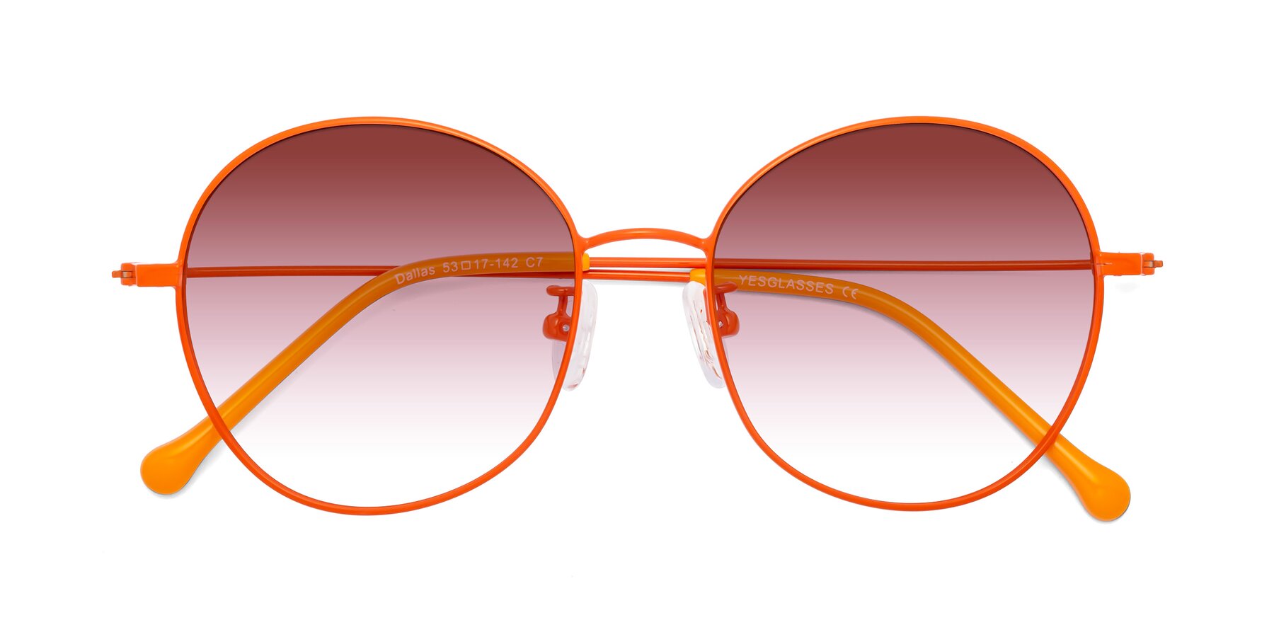 Folded Front of Dallas in Orange with Garnet Gradient Lenses